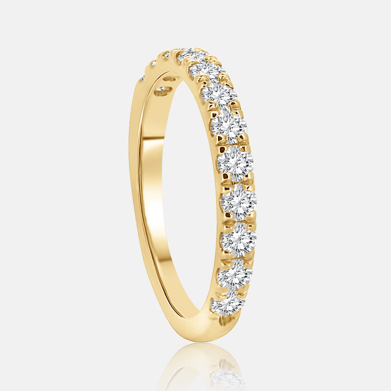 Pavé diamond band with .75 carat of diamonds in 14K Yellow Gold