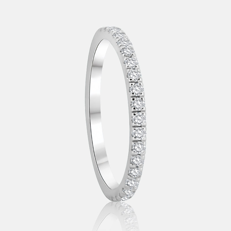 Pavé diamond band with .33 carat of natural diamonds in 14 Karat White Gold