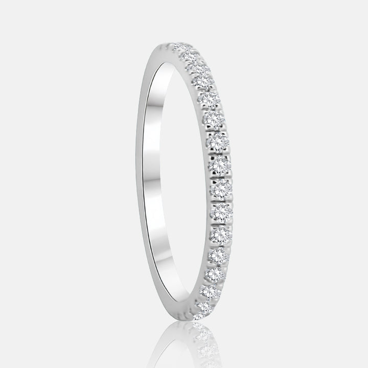 Pavé diamond band with .33 carat of natural diamonds in 14 Karat White Gold