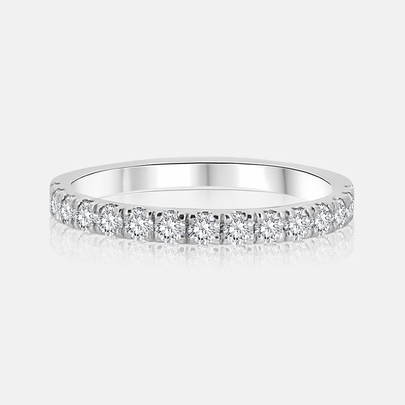Pavé diamond band with .50 carat of natural diamonds in 14K White Gold