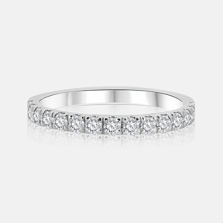 Pavé diamond band with .50 carat of natural diamonds in 14K White Gold