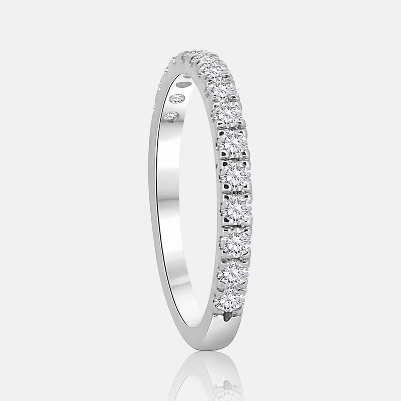Pavé diamond band with .50 carat of natural diamonds in 14K White Gold