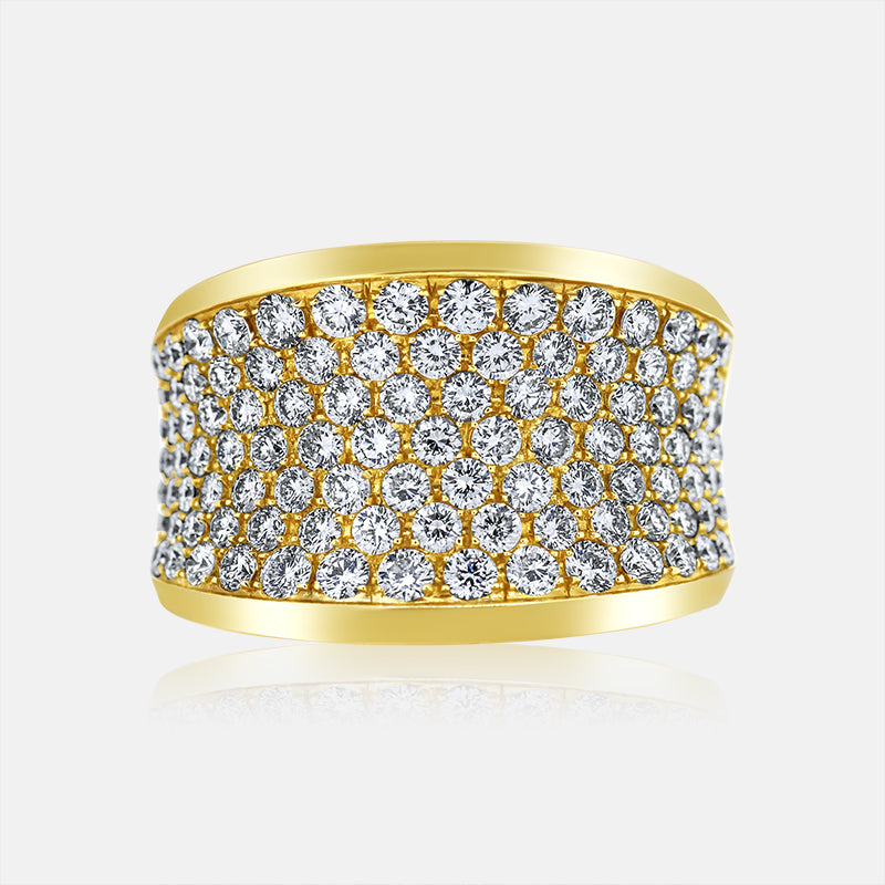 Large yellow gold diamond right hand ring