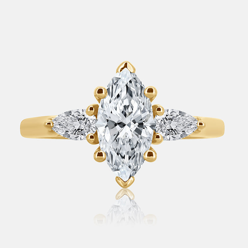 Adela Three Stone Engagement Ring