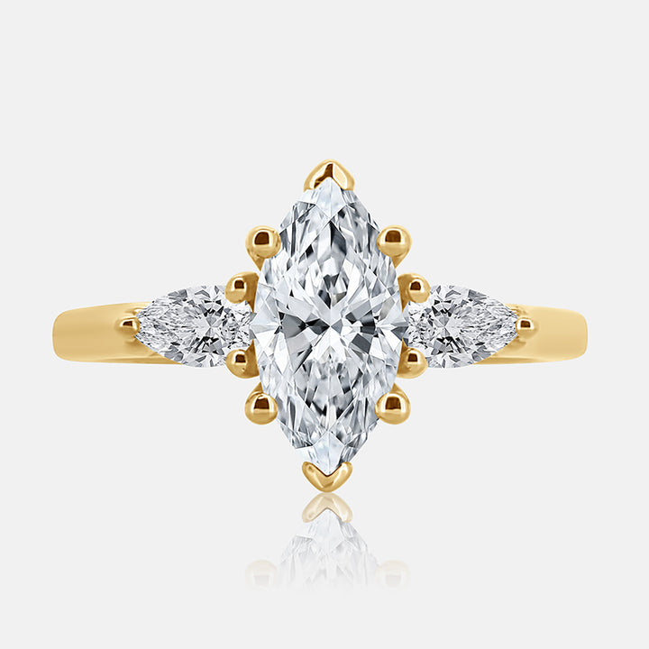 Adela Three Stone Engagement Ring