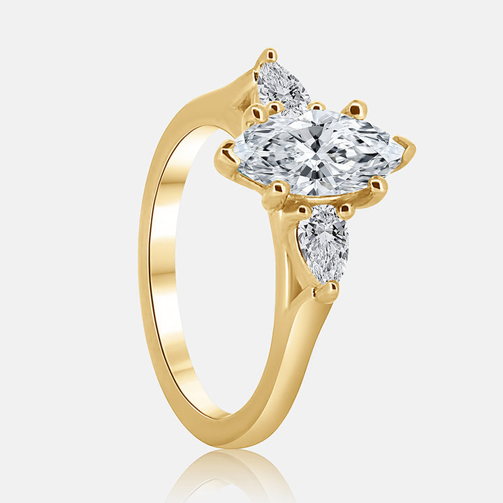 Adela Three Stone Engagement Ring