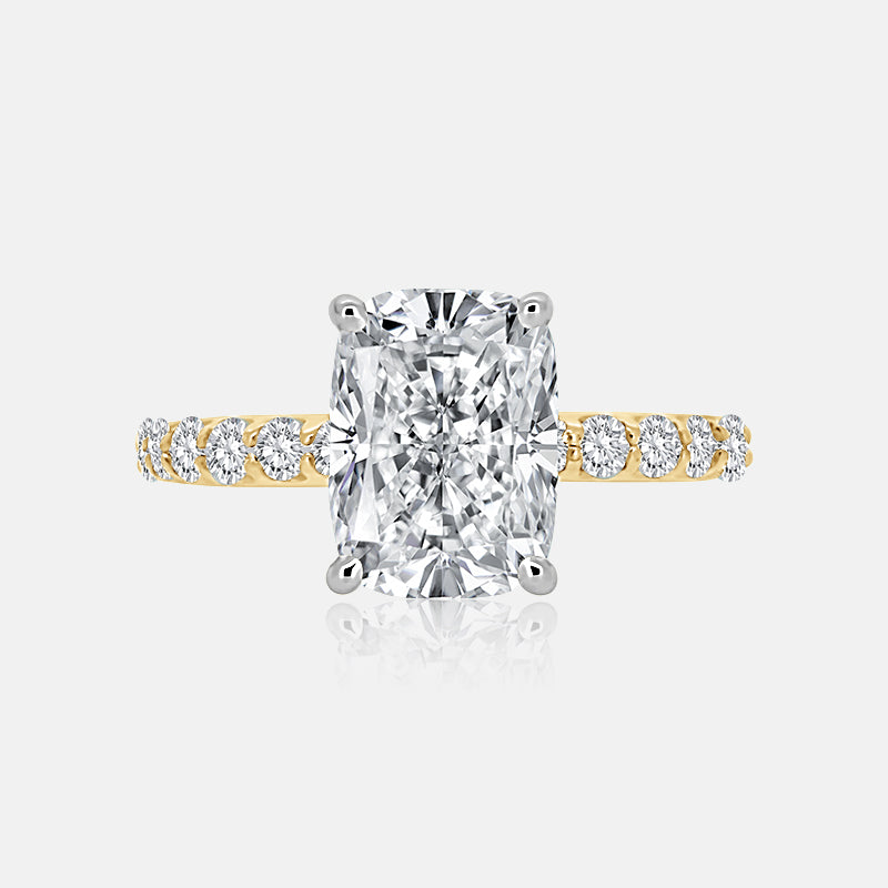 Masina Diamonds Aurora ring with radiant cut diamond on yellow gold band.