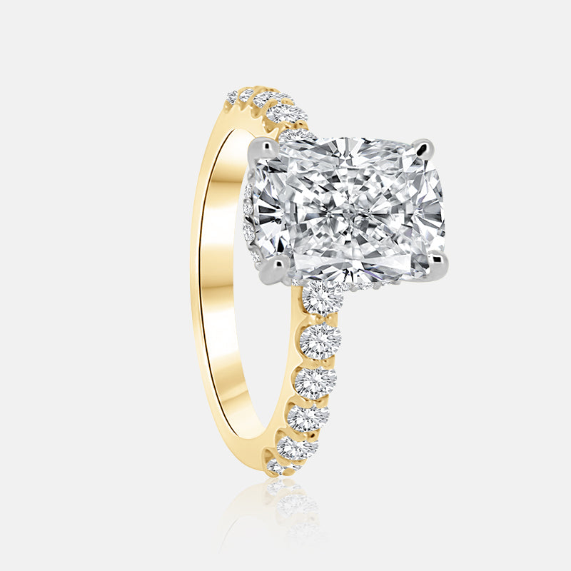 Masina Diamonds Aurora yellow gold cushion cut diamond ring