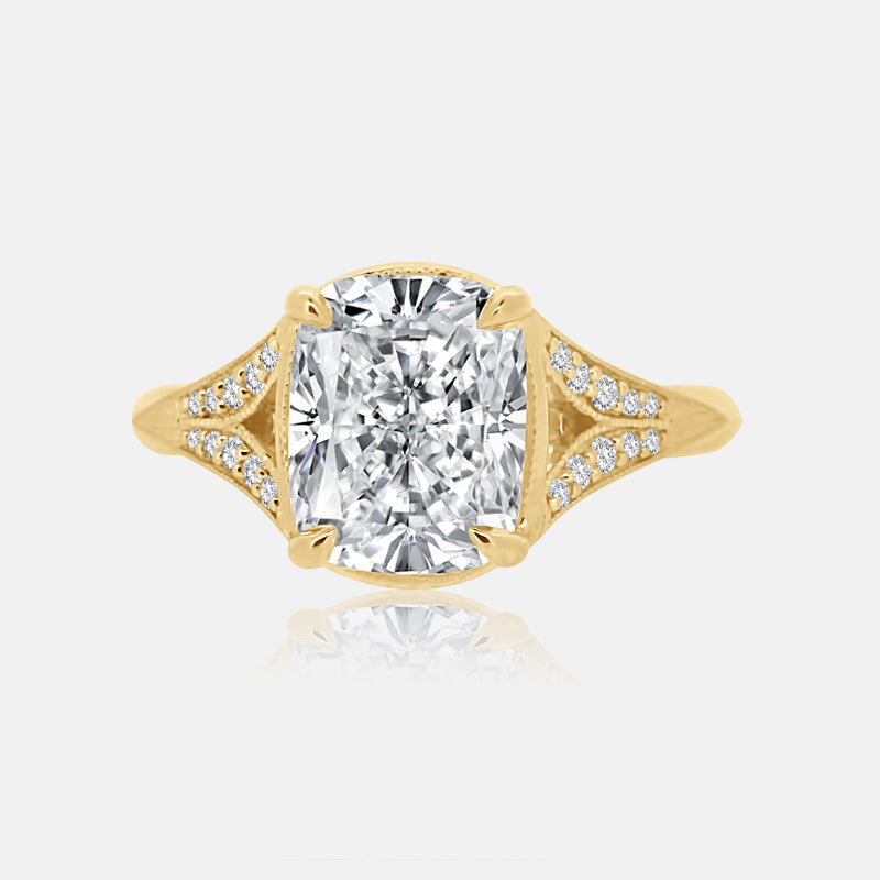 5 carat elongated cushion cut engagement ring