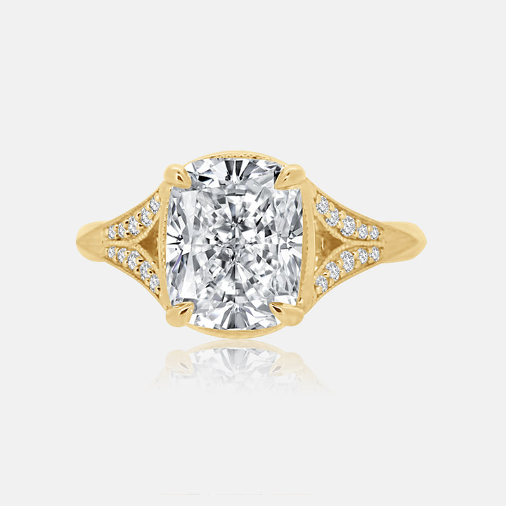 5 carat elongated cushion cut engagement ring