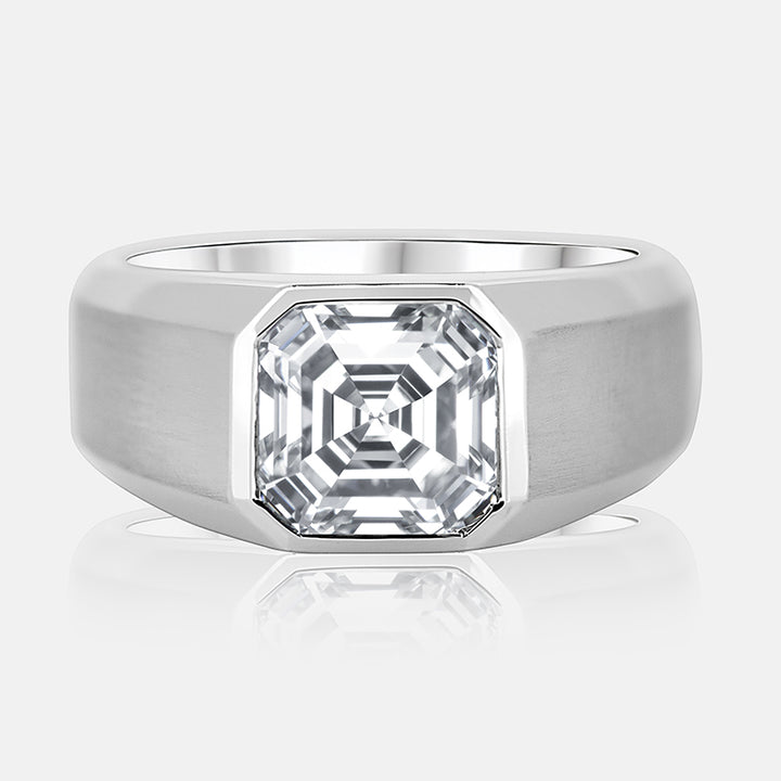 Asscher Cut Diamond Signet Ring