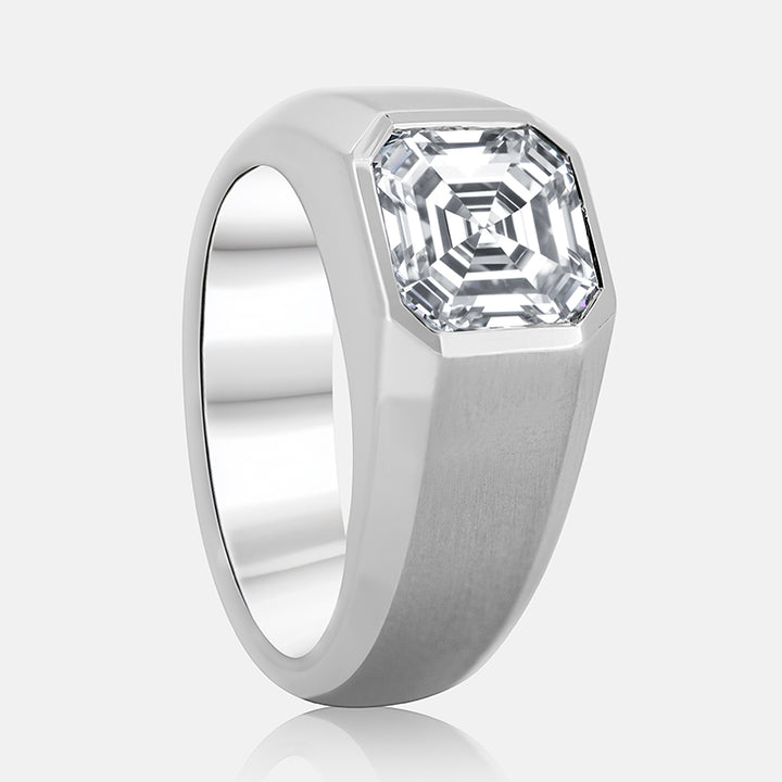 Asscher Cut Diamond Signet Ring
