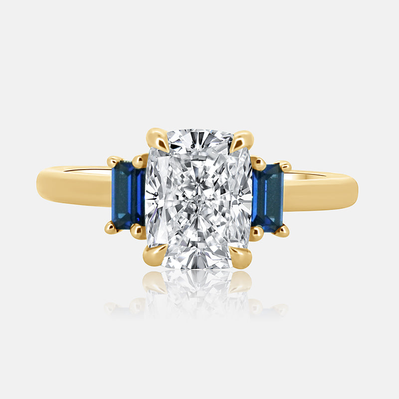 Seta (Cushion and Sapphire) Engagement Ring