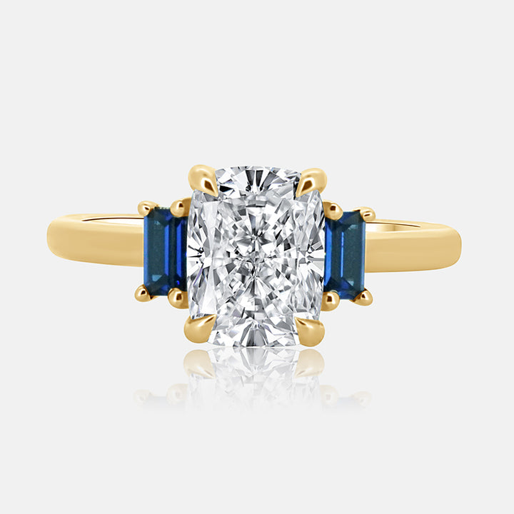 Seta (Cushion and Sapphire) Engagement Ring