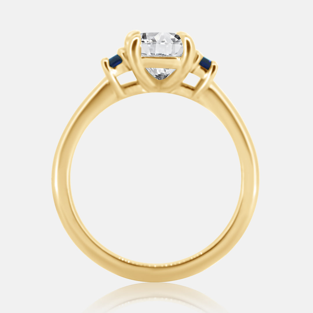 Seta (Cushion and Sapphire) Engagement Ring