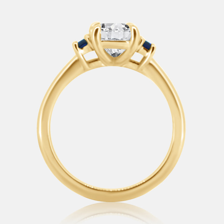 Seta (Cushion and Sapphire) Engagement Ring