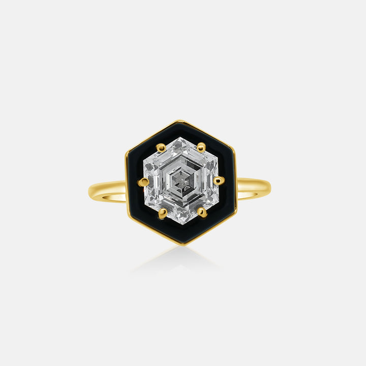 Hexagon Diamond engagement ring