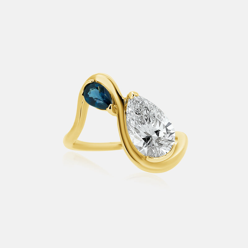 Elegant sapphire and diamond wedding jewelry