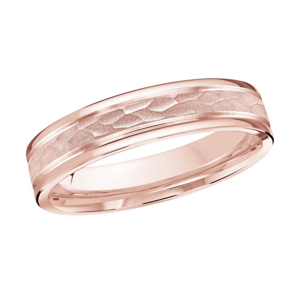 M3-004 Platinum - Pink Gold 4mm Hammered