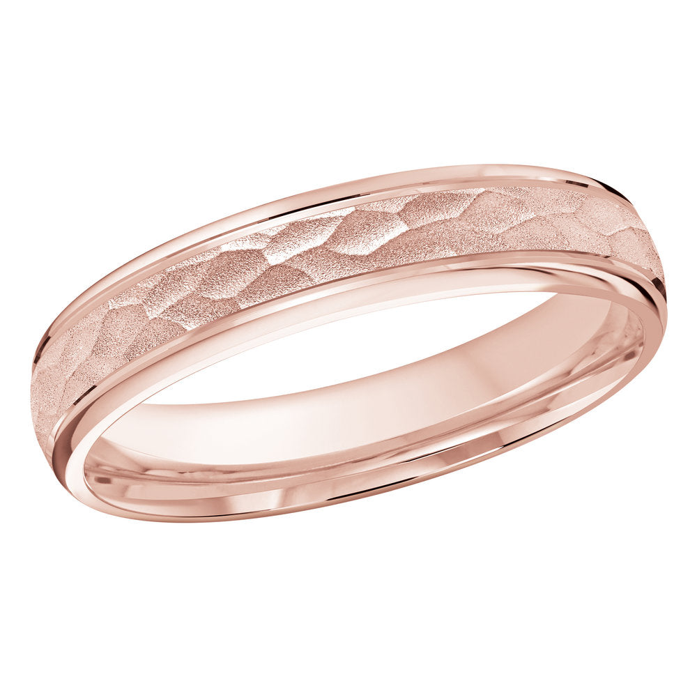 M3-005 14K - Pink Gold 4mm Hammered