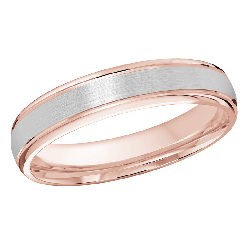 M3-005 14K - Pink / White Gold 4mm Satin
