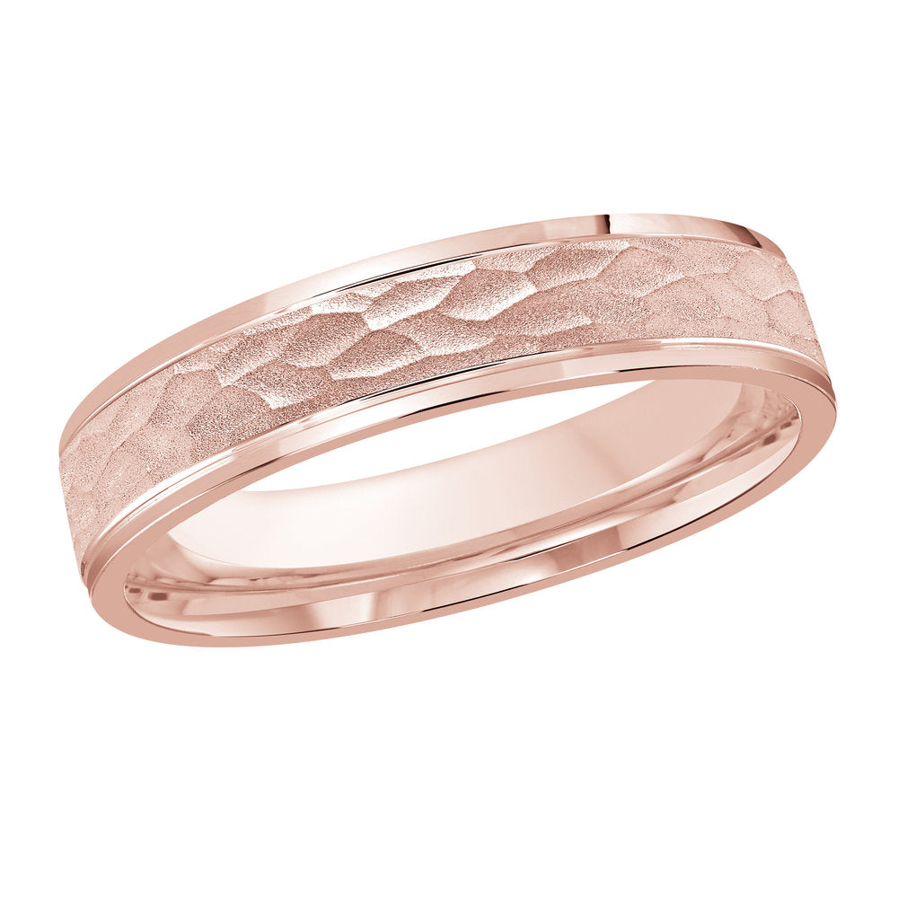 M3-006 Platinum - Pink Gold 4mm Hammered