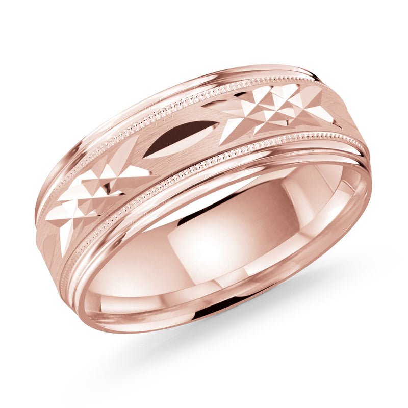 M3-007 14K - Pink Gold 8mm Satin