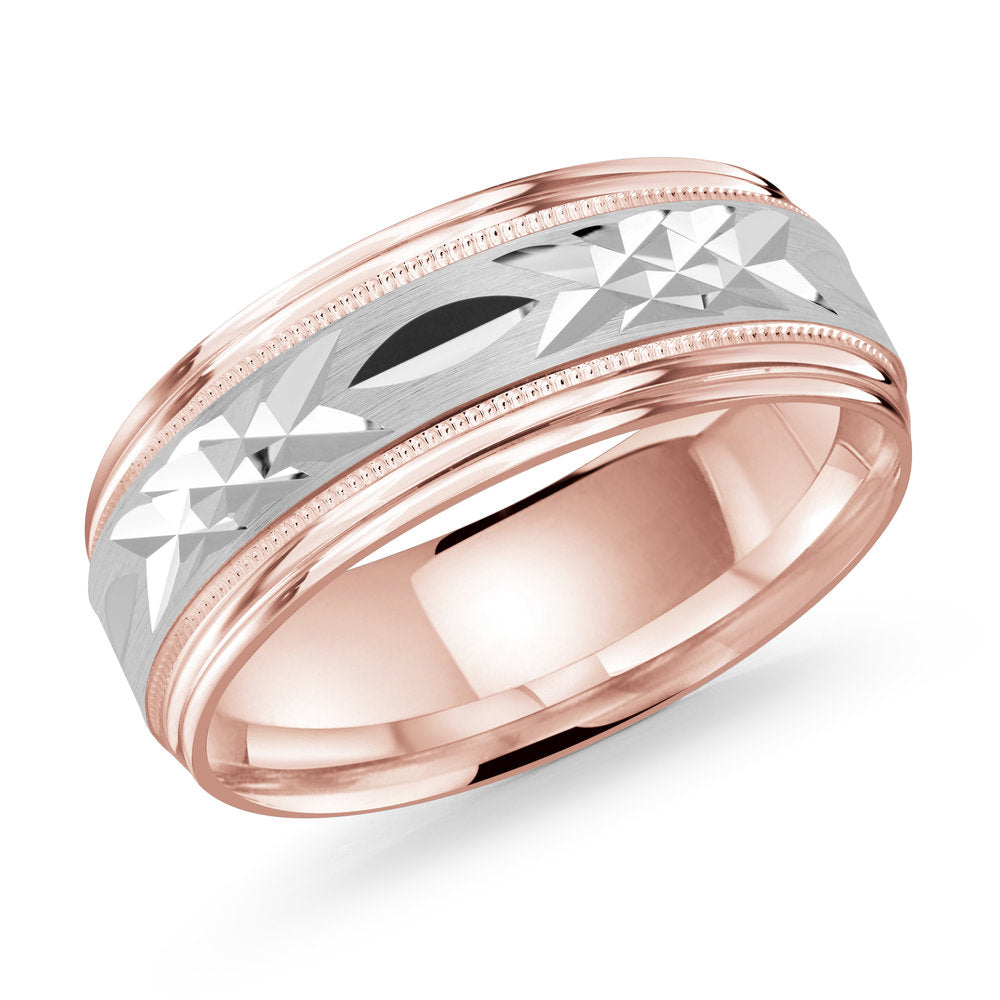 M3-007 10K - Pink / White Gold 8mm Satin