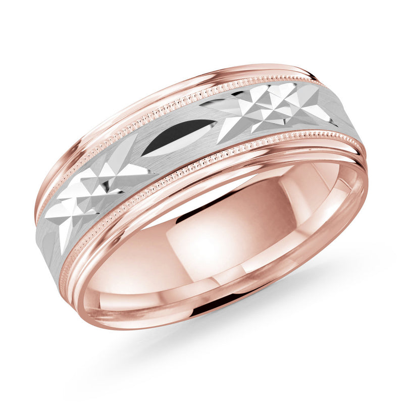 M3-007 10K - Pink / White Gold 8mm Satin