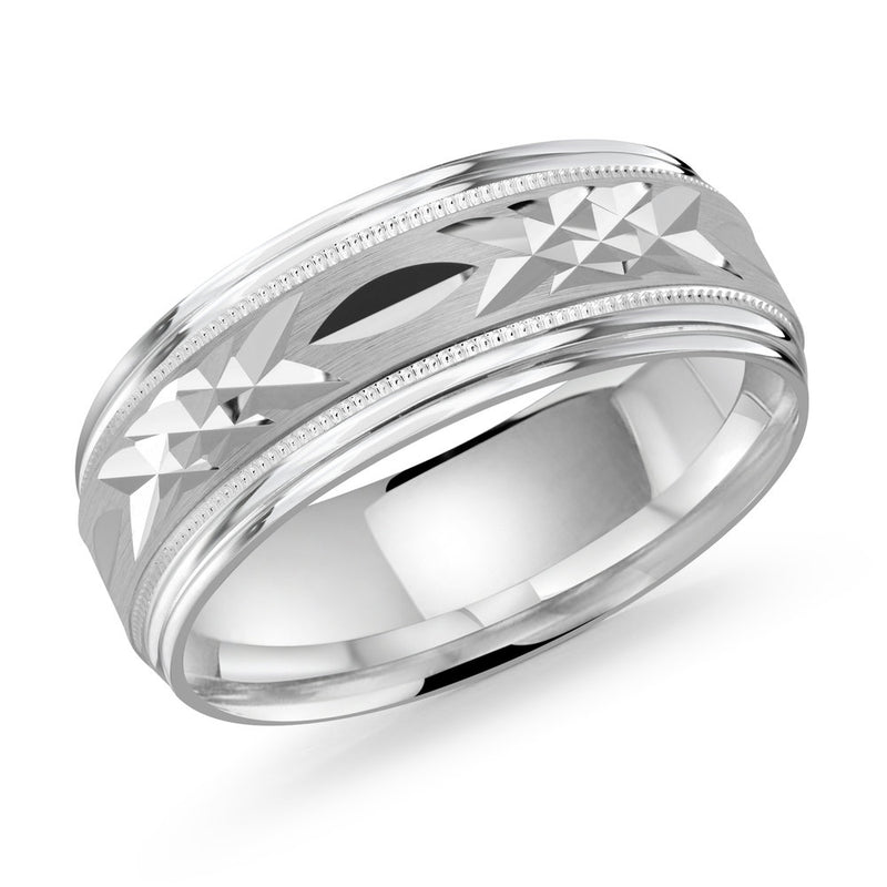 M3-007 18K - White Gold 8mm Satin
