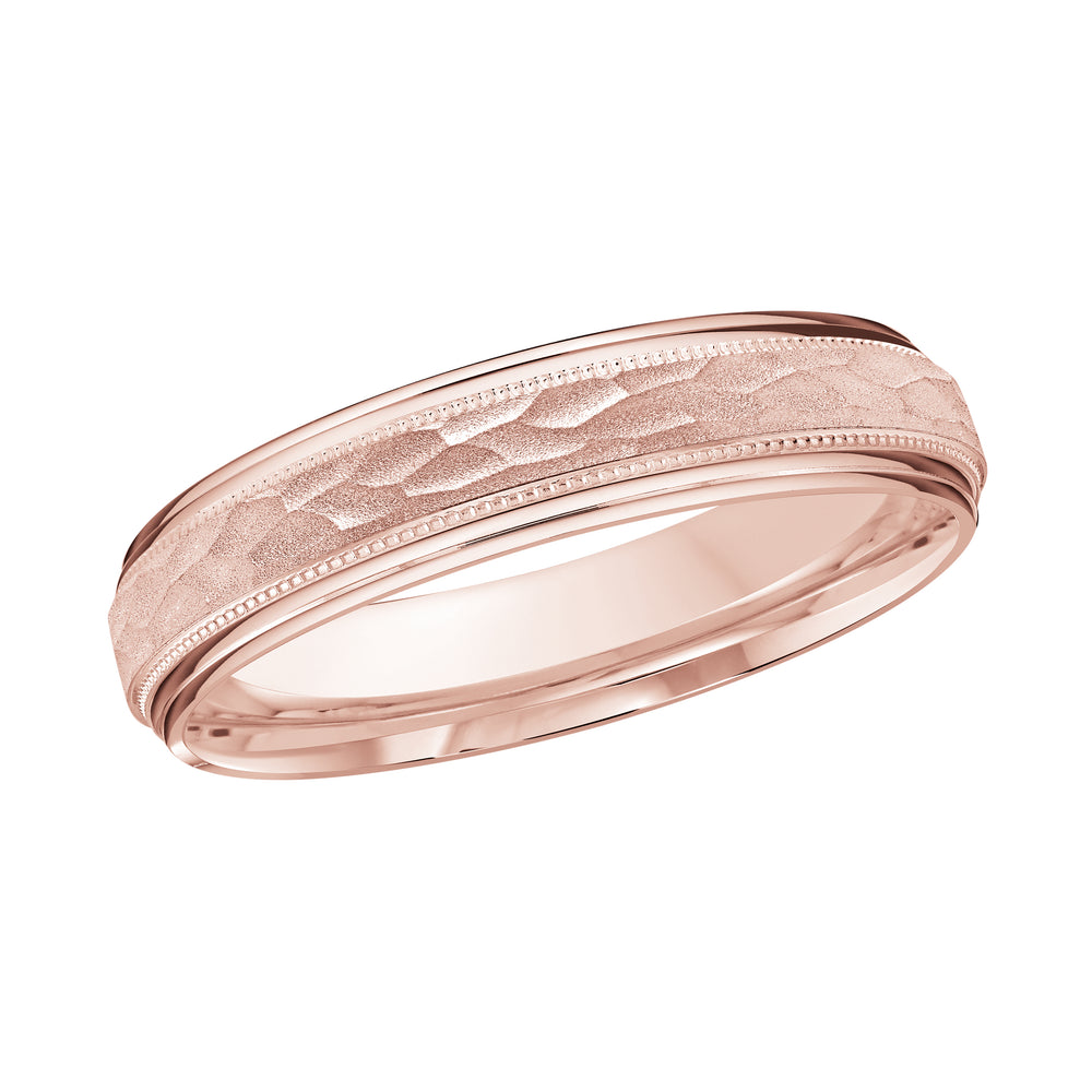 M3-008 14K - Pink Gold 4mm Hammered