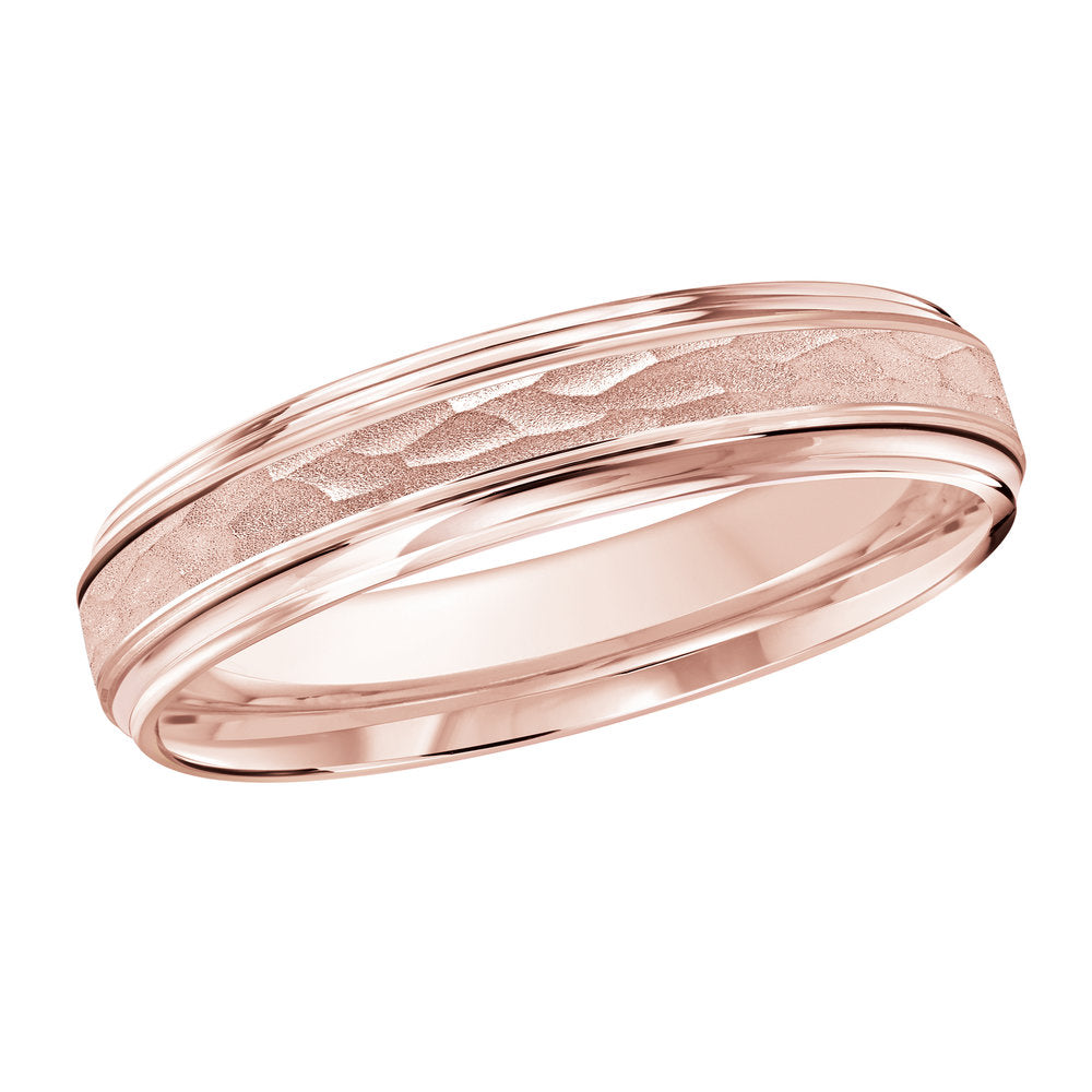 M3-009 18K - Pink Gold 4mm Hammered