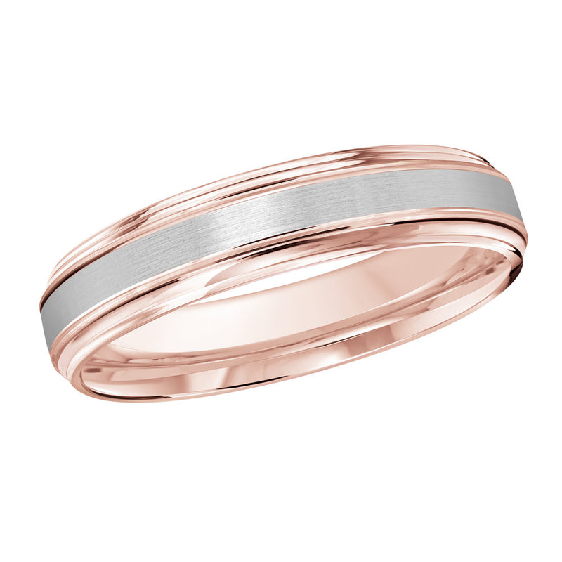 M3-009 14K - Pink / White Gold 4mm Satin