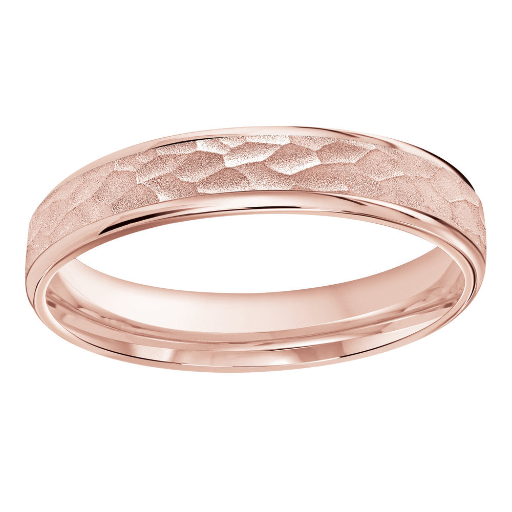 M3-010 18K - Pink Gold 4mm Hammered