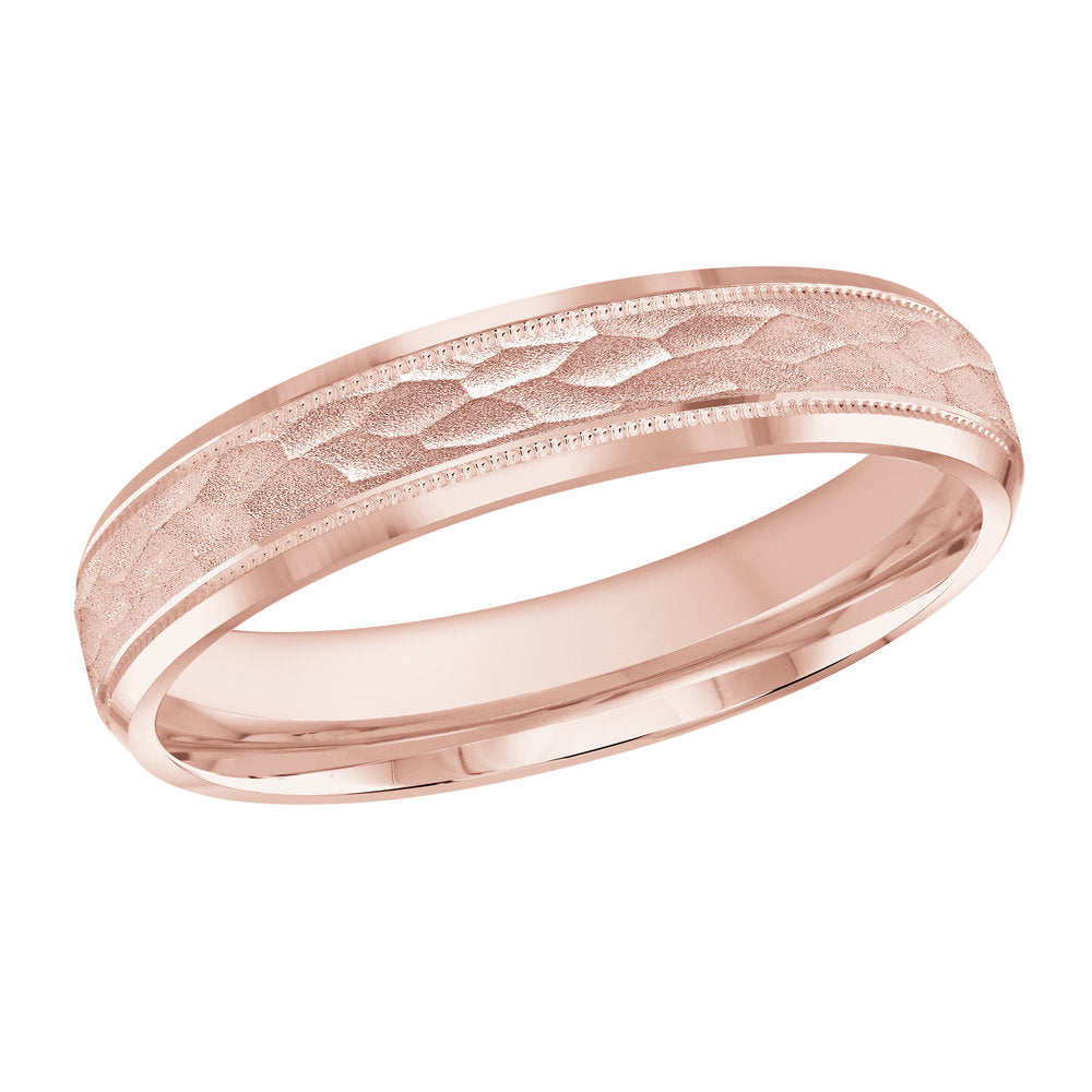 M3-013 Platinum - Pink Gold 4mm Hammered