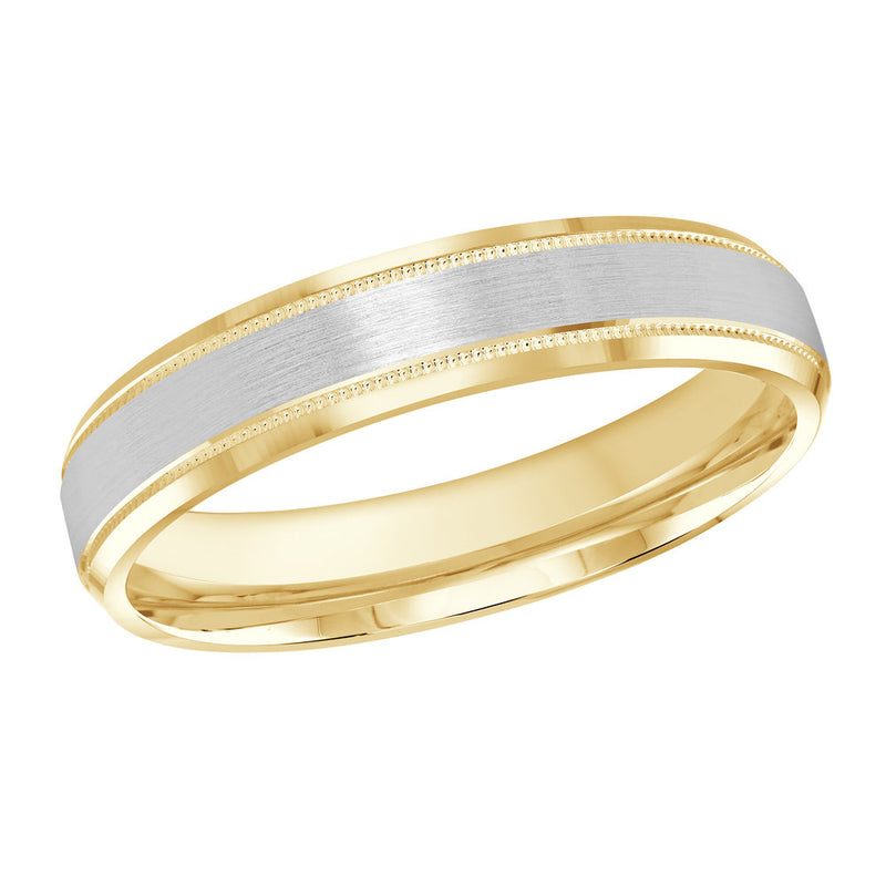 M3-013 14K - Yellow / White Gold 4mm Satin