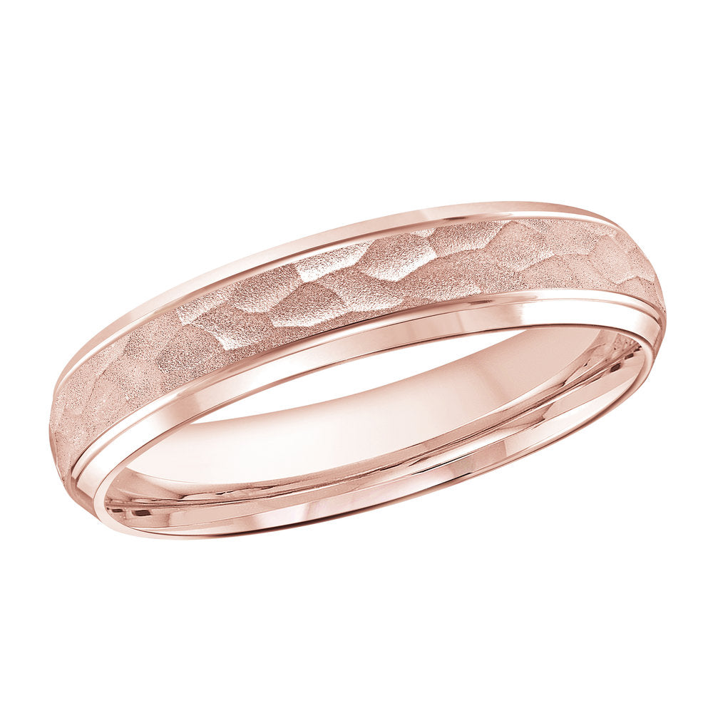 M3-014 Platinum - Pink Gold 4mm Hammered