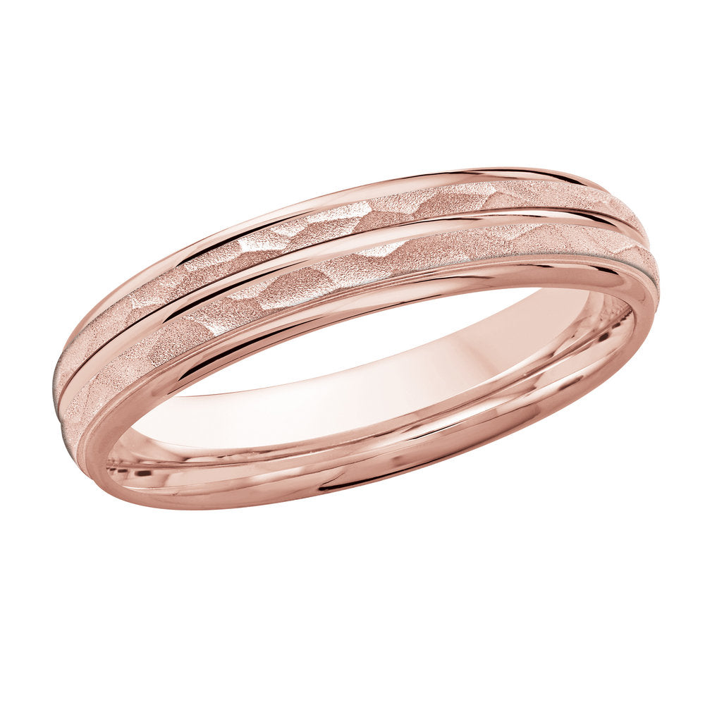 M3-016 Platinum - Pink Gold 4mm Hammered