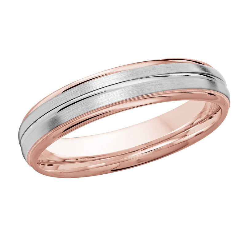 M3-016 18K - Pink / White Gold 4mm Satin