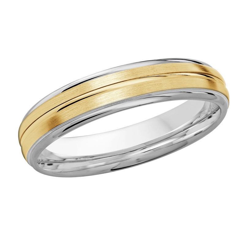 M3-016 14K - White / Yellow Gold 4mm Satin