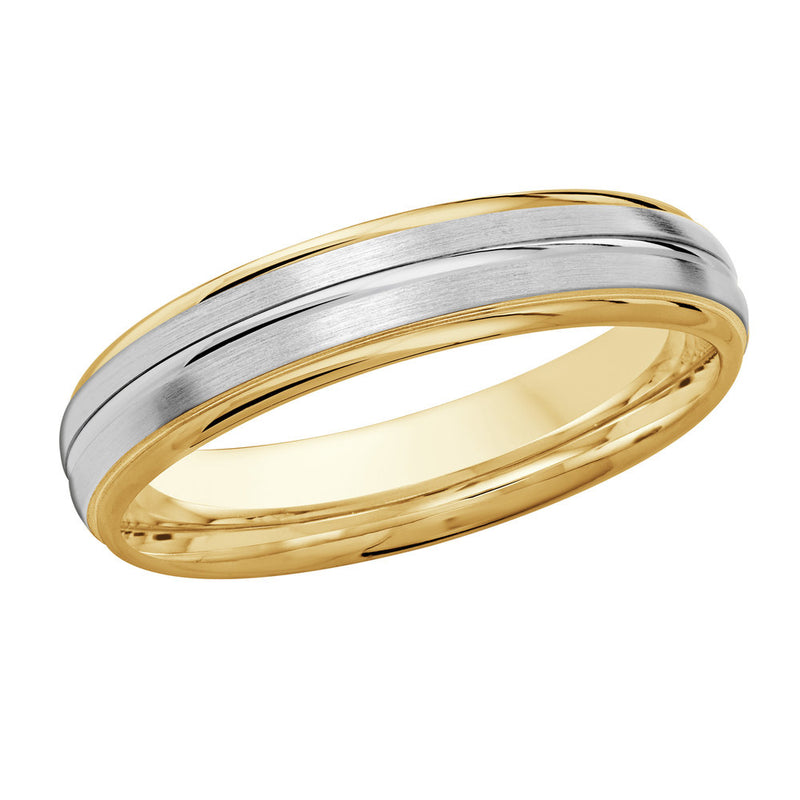 M3-016 14K - Yellow / White Gold 4mm Satin