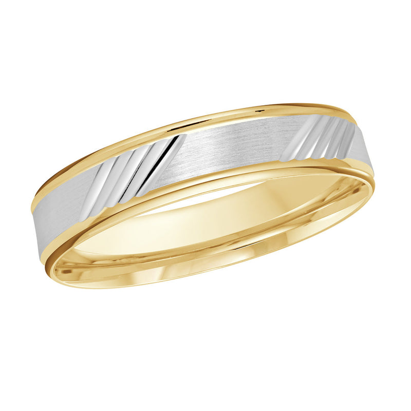 M3-042 14K - Yellow / White Gold 4mm Satin
