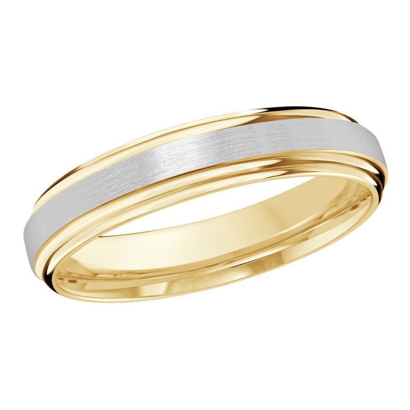 M3-058 10K - Yellow / White Gold 4mm Satin