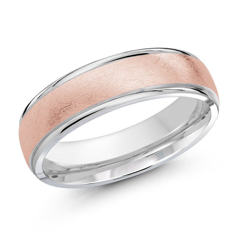 M3-081 18K - Pink / White Gold 6mm Scratch