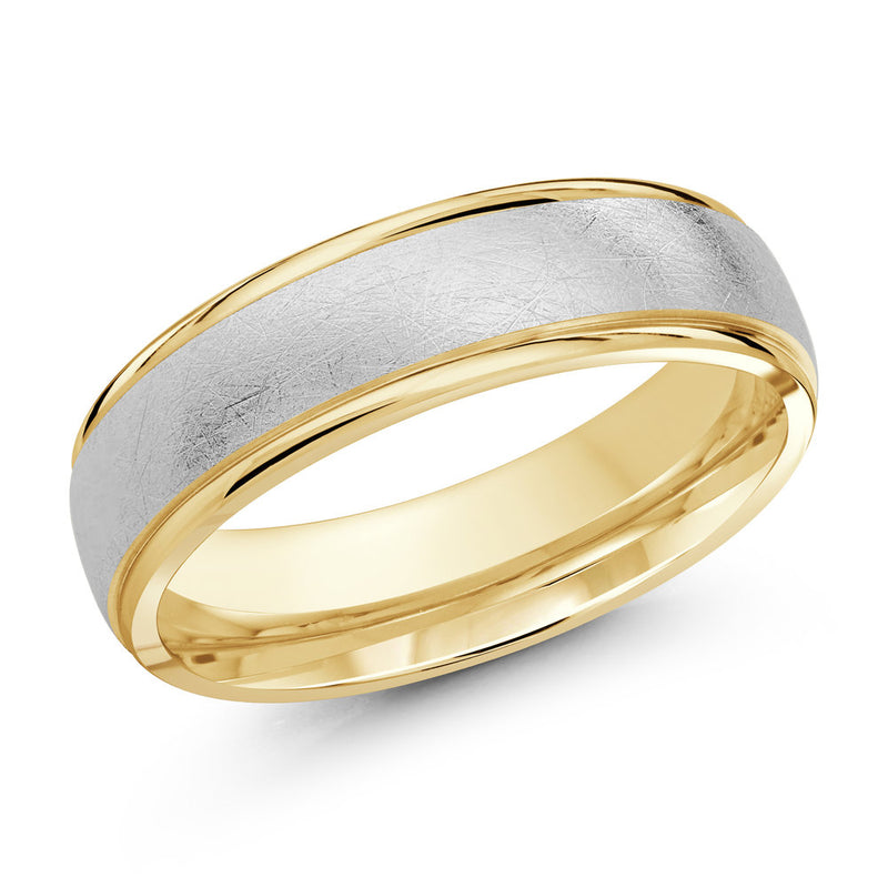M3-081 18K - Yellow / White Gold 6mm Scratch