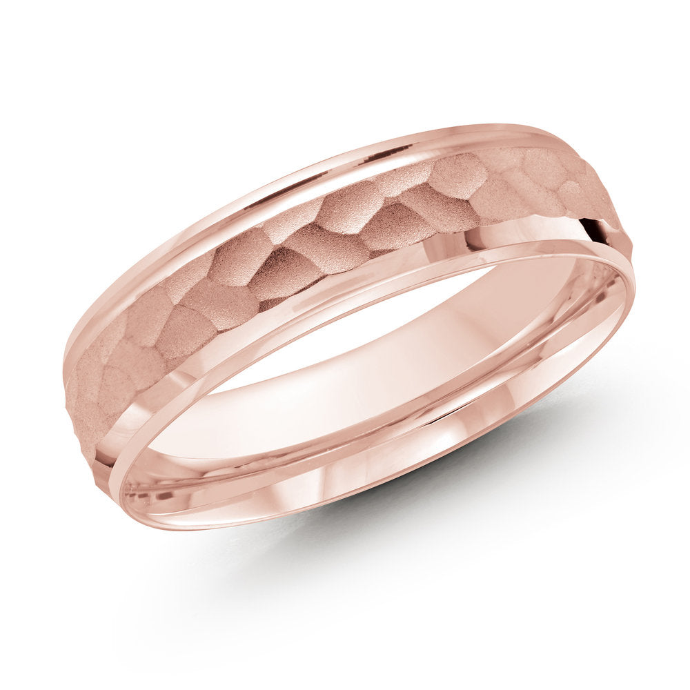 M3-082 14K - Pink Gold 6mm Hammered