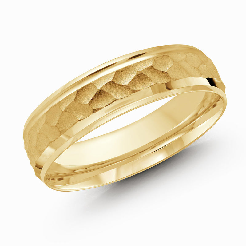 M3-082 18K - Yellow Gold 6mm Hammered