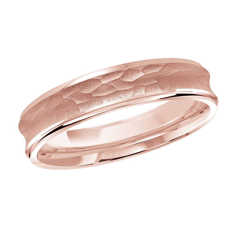 M3-095 10K - Pink Gold 4mm Hammered