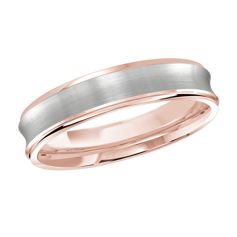 M3-095 14K - Pink / White Gold 4mm Satin