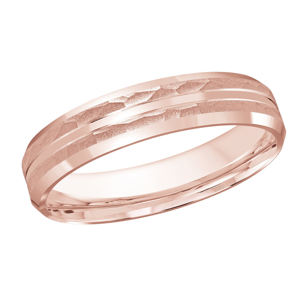 M3-1051 14K - Pink Gold 4mm Hammered